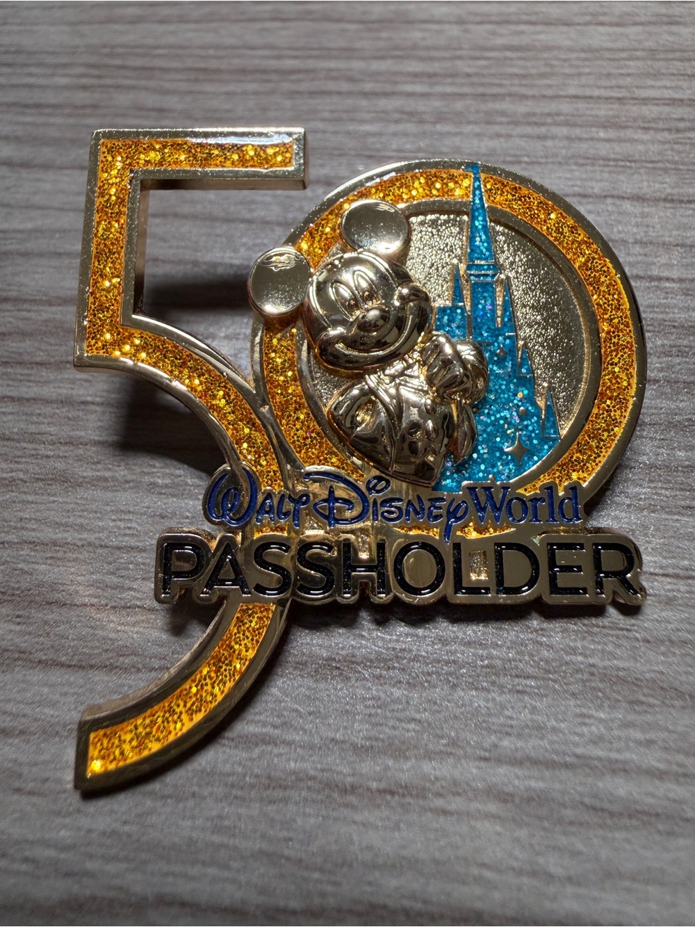 Disney Pins Mickey Mouse and Cinderella's Castle WDW 50th Anniversary